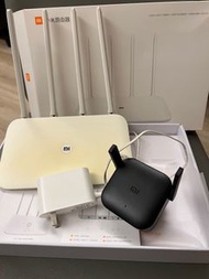 小米路由器4及wifi 放大器Pro一套，一放廳另一放房間，兩者一套賣，即買即用，全套$80