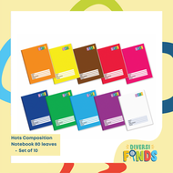 Hots or Inspire Notebook - Writing, Yarn, Composition, Spiral - 80lvs each - Set of 5's and 10's