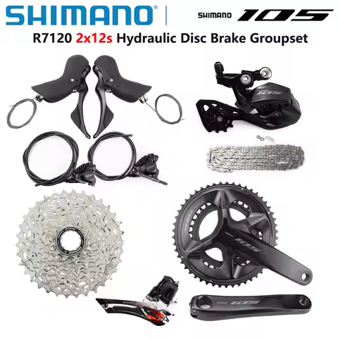 Shimano 105 R7120 2x12s Hydraulic Disc Brake Groupset R7170 Shifter R7120 Brake CN M7100 R7100 Derai