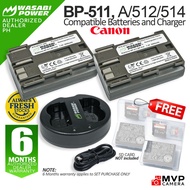 [AUTHORIZED PH] WASABI POWER Canon BP511 BP-511 BP-511A BP-512 BP-514 Battery Charger Set Spare MVP