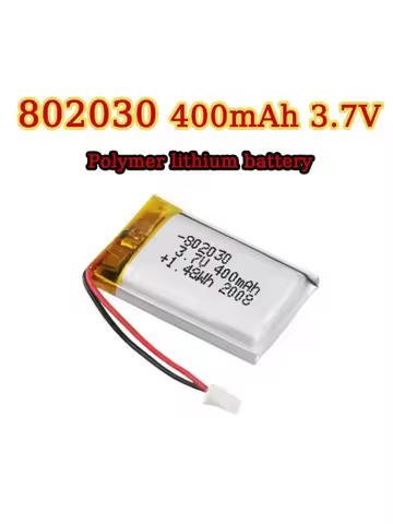 802030 Rechargeable Polymer Lithium Battery 3.7V 400mAh Li-Po For MP3 MP4 MP5 GPS Bluetooth Speaker