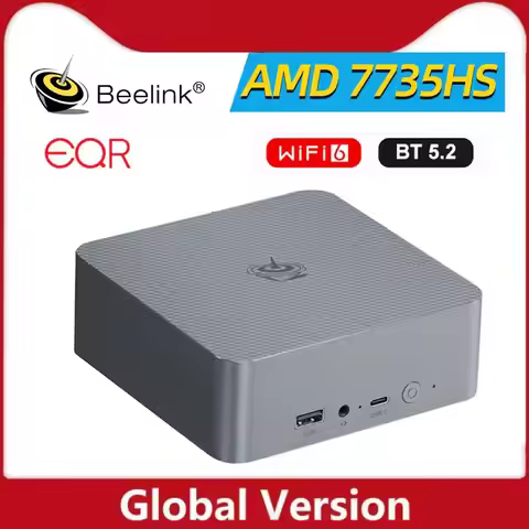 Beelink EQR7 AMD Ryzen 7 7735HS Windows 11 Pro Mini PC 1000M Lan WiFi6 BT5.2 4K HD Desktop Computer 