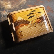 【老時光 OLD-TIME】早期二手日本寄木細工少見富士山景緻蛇腹櫃