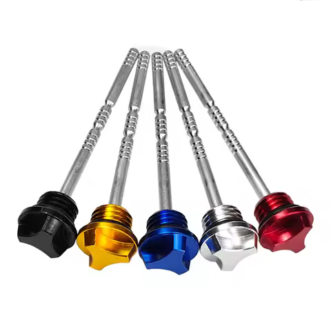 1pc Scooter Motorcycle Engine Oil Dipstick Cap Plug Engine Crankcase Oil Level Gauge Aluminum CNC Ma