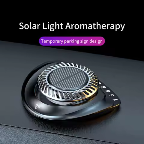Solar Car Air Freshener Rotary Aroma Diffuser with Parking Phone Number Plate Auto Interior Accessor