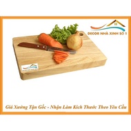 Natural Rubber Wood Cutting Board 30x20x1.8cm smooth and shiny Decornhaxinhso1