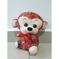 [RARE] 1 UTAMA Red Batik Monkey with Bowtie Plush Toy Collection