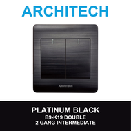 ARCHITECH SAKLAR PLATINUM HITAM . SAKELAR - STOP KONTAK ARCHITECH ALL VARIAN TIPE B9 PLATINUM BLACK