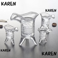 KARENGOODS Crystal Glass Cup, Retro Tripod Base Chinese Emperor Cup,  Chinese Wine Ancient Whiskey S