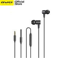 Awei L2 In-Ear Wired Earphone 3.5mm Jack Super Bass with Built-in Mic Noise Reduction 3D Surround Sound