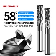 HRC58 Tungsten Steel End Mill Carbide 8-20MM 4 Flute 75-150L Wear-Resistant Milling Cutter CNC Tool