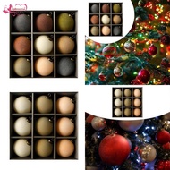 Abbraccia 9 Pieces Holiday Tree Ornaments Set Flocking Shatterproof Decor for Events