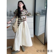 【现货】女童套装 女童条纹短袖套装夏装2025新款女大童 其他 UIYL