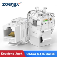 ZoeRax CAT6A CAT6 CAT5e Tool-Less RJ45 UTP Keystone Jack, ZoeRax No Punch-Down Tool Required Module 