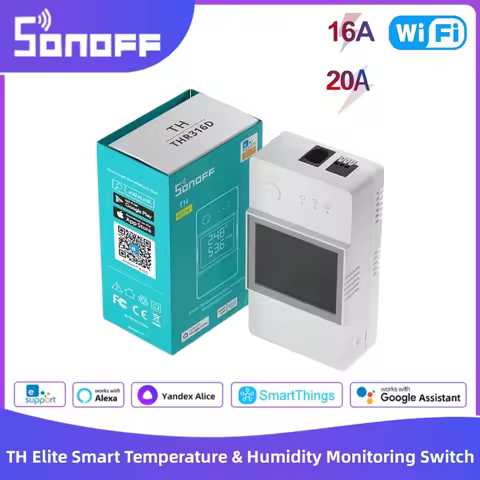 SONOFF TH Elite THR316D/THR320D 16A 20A WiFi Temperature & Humidity Switch Real Time Monitoring With
