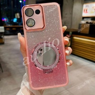 HONOR X7e 4G 5G Glitter Bling Mirror Magnetic Bracket Phone Case For Honor X7e X7E HonorX7e HONORX7e