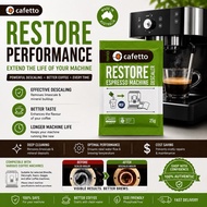 CAFETTO RESTORE DESCALER - 1PACK OR 3PACK X 25G SACHET - OMRI LISTED FOR ORGANIC USE
