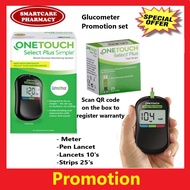 [NEW- Full Set] One Touch Select Plus/Select Blood Glucose Meter Free 25 Strips +10 lancets