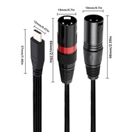 ha 1m USB-C To Dual XLR Male Audio Cable Type-C To 2 XLR Adapter For Tablet Phone Laptop For  For  F