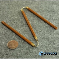 [Special Offer] Ready Stock ZYTOYS Bruce Lee Man Metal 3-Section Stick Wood Grain Color 1/6 Soldier 