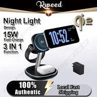 Qi 3 in 1 Wireless Charger Stand Magnetic For 12 13 14 15 16 17 Fast Charging Station for A-pple Wat