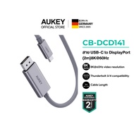 AUKEY CB-DCD141 สายแปลง USB-C to DisplayPort 8K 60Hz สาย DP 1.4 ถักไนลอน ทนทาน หัวอลูมิเนียม แข็งแรง