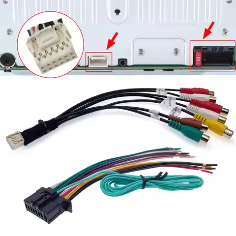 Car Rear View Camera Font Rear RCA Sub Out Wiring Harness Cable For Pioneer Radio DMH-A240BT DMH-A24