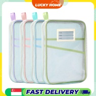 Large L-Shaped Transparent Mesh Book Pouch | Subject Sorting Bag | Student Stationery Organizer / Lu