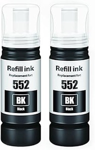 552 Ink Refill Bottles Works with ET-8550 ET-8500 Printer (2-Black)