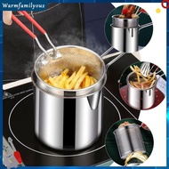, , Stainless Deep Fryer Pot Universal With Basket Deep Frying Pot with Strainer Kitchen Fryer