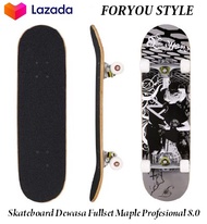 Skateboard Fullset Dewasa Maple Printing Profesional 8.0 Original Skateboard