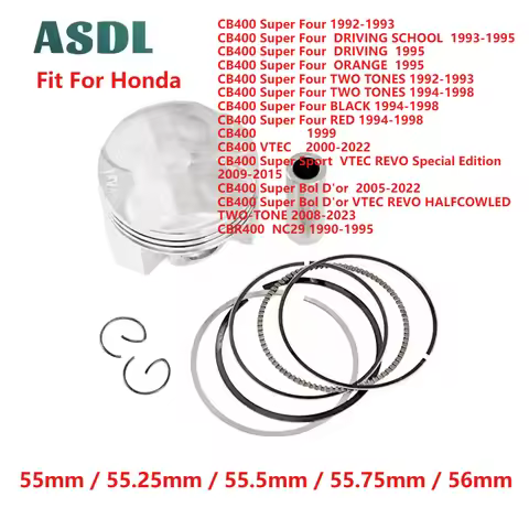 Motorcycle Engine Piston and Rings Set For Honda CB400 CBR400 NC23 NC29 VF400F VFR400Z VFR400 NC21 S