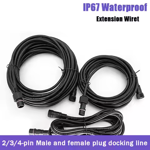 Waterproof IP67 extension cable 2/3p~8p male and female plug 0.3~2.5 square 0.5~10meters/connection 