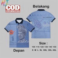 Malaysian Ringgit Polo Shirt RM100 | Exclusive Banknote Pattern, Unisex Short Sleeve Polo. Sizes 100
