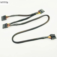 High Quality Black Sleeved 5Pin to 3*SATA Modular Power Supply Cables Adapter PSU SATA Power Cable f