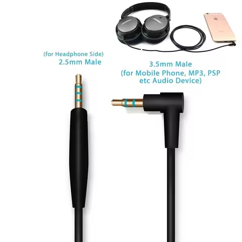 2.5mm to 3.5mm 5.5ft/1.4M Audio Cable for For Bose Quiet Comfort 25 QC25 SoundTrue OE2 OE2i AE2 AE2i