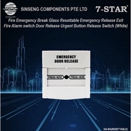 (White) Fire Emergency Resettable Breakglass Emergency Release Exit Alarm Door Release Button Releas