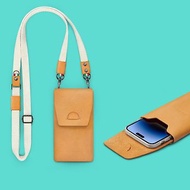 COZI- 義大利植鞣革 直式手機隨身包 斜跨包 掛頸包 腰掛包 胸包