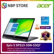 Acer Spin 5 SP513-55N-53Q7 13.5'' QHD Touch Laptop Steel Grey