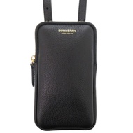 近全新 Burberry 8084040 黑色皮革單肩包/手機袋 黑色 0641 [二手] BURBERRY
