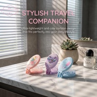 HORK 2-in-1 Portable Folding Hairb with Mirror, Travel Gift for Women VN