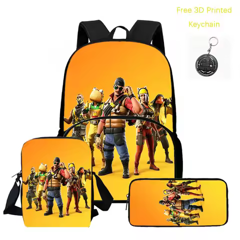 FORTNITE 3Pcs Lightweight Backpack With Front Pocket,Crossbody Bag&Pencil Case For Age 5-9 Boys Girl