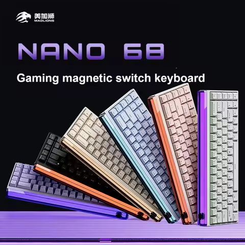 Madlions NANO 68/68 PRO Magnetic Axis Keyboard TTC Axis Type-C RGB 8000HZ Adjustable 0 Dead Zone RT