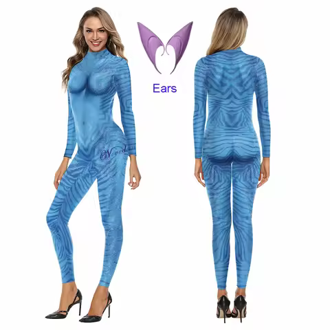 Avatar The Way of Water Alien Cosplay 3D Jumpsuit Women Men Avatar Cosplay Costume Kid Halloween Zen