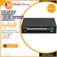 Ruijie 8 Port 120W Gigabit IP Network Poe Switch 8 PoE Poe+ 1 RJ45 LAN Uplink 1 SFP Port ES110GS-P-L