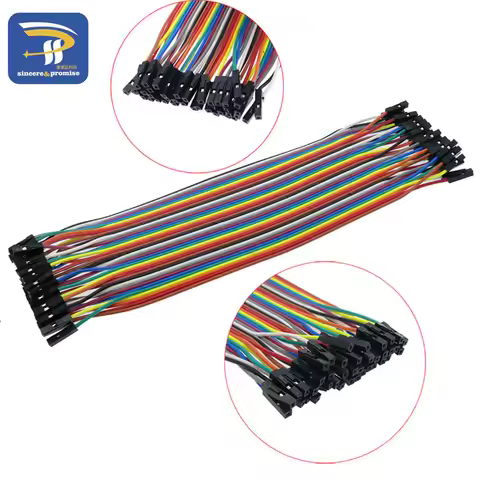 40pcs in Row Dupont Cable 20cm 2.54mm 1pin 1p-1p Female to Female Jumper Wire for Arduino breadboard