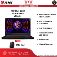 MSI Thin GF63 12UC-670MY Gaming Laptop (Black) | i5-12450H | 8GB RAM 512GB SSD | 15.6"FHD (144Hz) | 