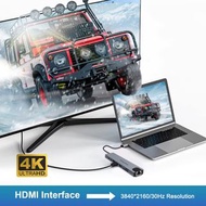 8 埠 USB C 集線器擴充座分路器 C 型集線器轉接器讀卡機 RJ45 USB 轉 HDMI USB 集線器 ofyckp 8-Port USB C Hub Docking Station Spl