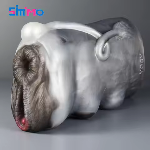 SMMQ Dual Channel Cow Masturbator Realistic Anal Vagina Pocket Fantasy Pussy Stroker Male Fetish Mas
