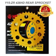 428 HD Y15 Y15ZR YAMAHA SPROCKET GOLD FRONT REAR 428 SPROCKET SET HEAVY DUTY